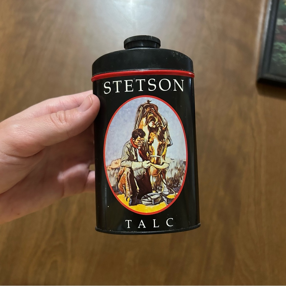 Vintage Stetson Talc Tin